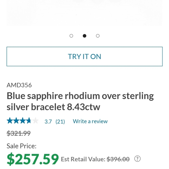 Natural Blue Sapphires and White Zircons Rhodium over Sterling Silver Bracelet ✨ - Picture 5 of 5